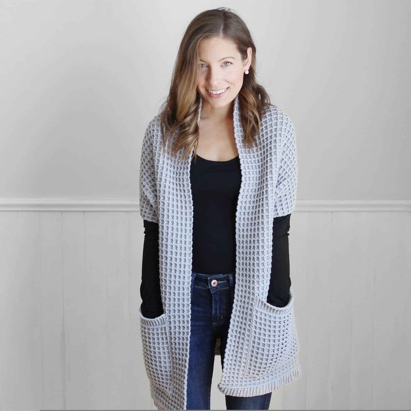 Comfy Waffle Design Cardigan Crochet Pattern