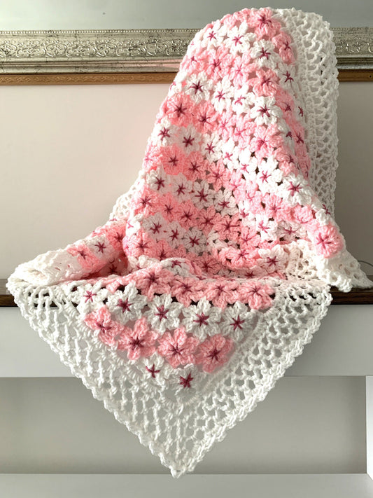 Blossoming Cherry Baby Blanket Crochet Pattern