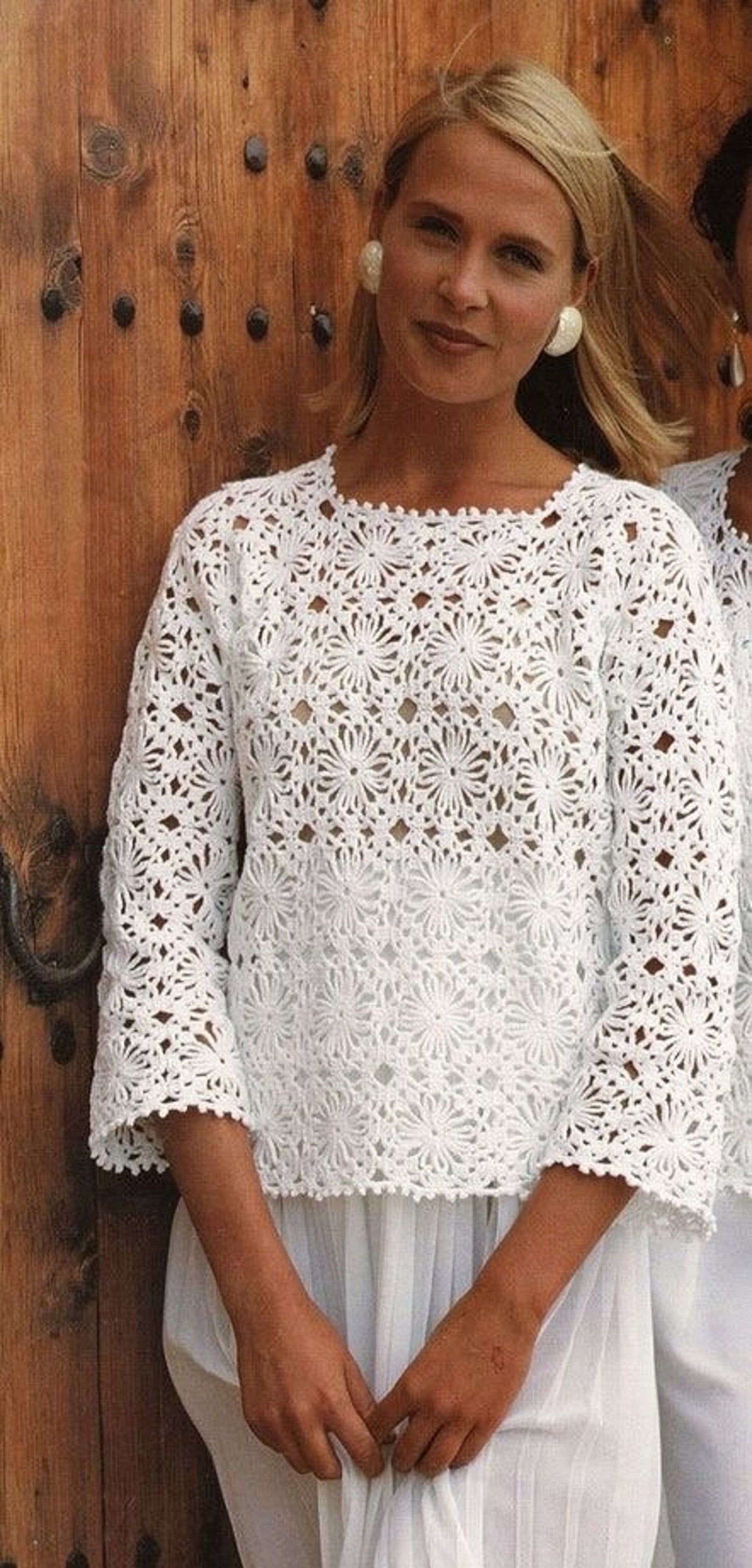 Classic Floral Type Cardigan Crochet Pattern