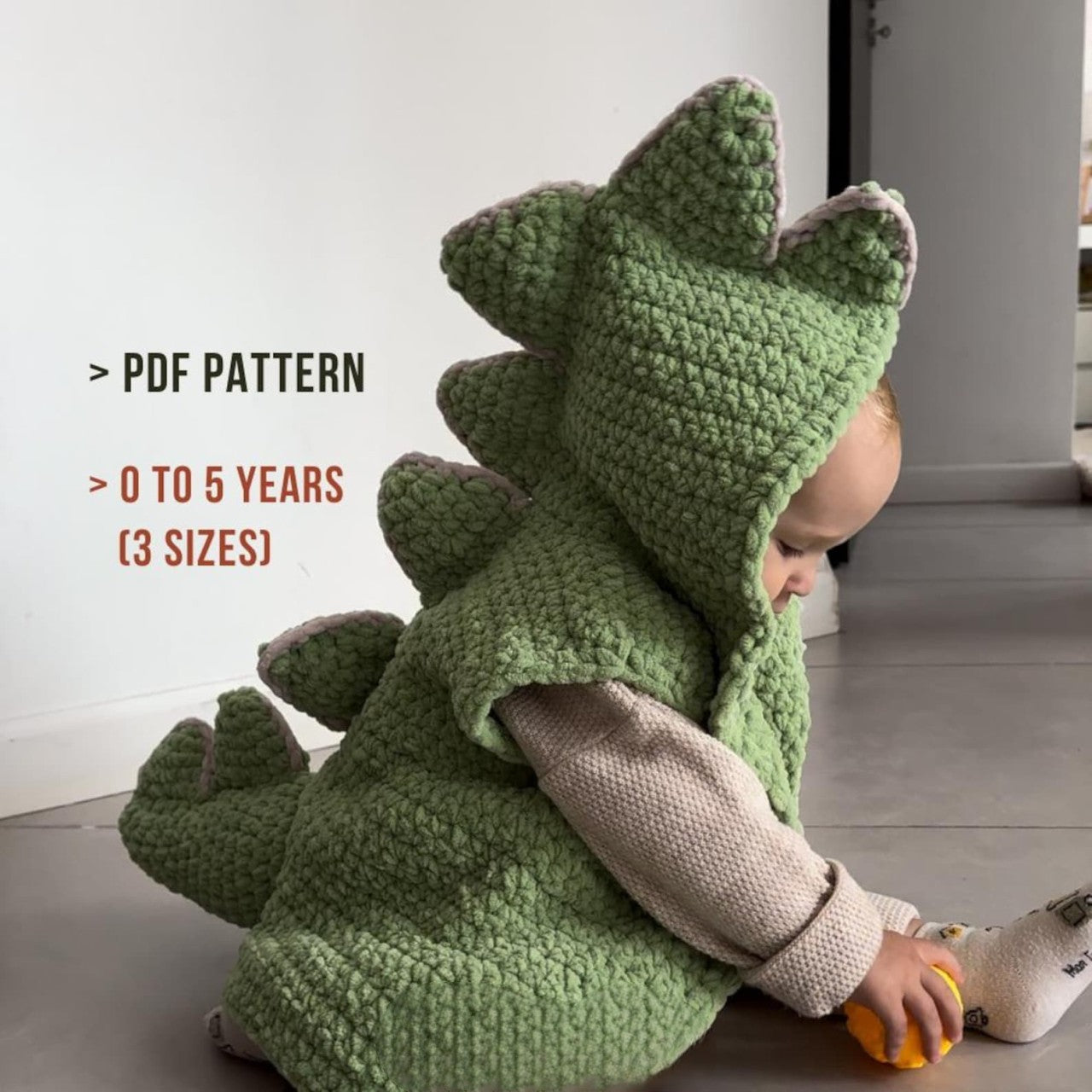 Baby Dino Vest Crochet Pattern