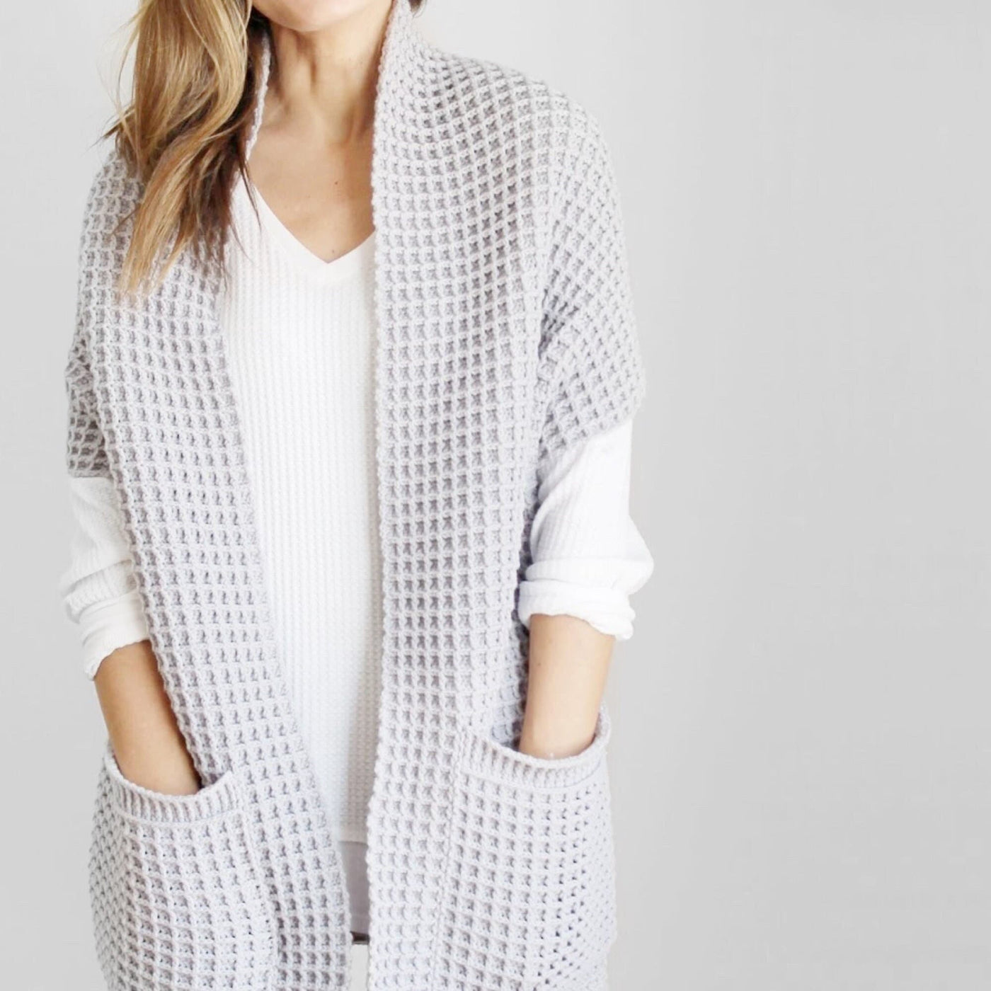 Comfy Waffle Design Cardigan Crochet Pattern