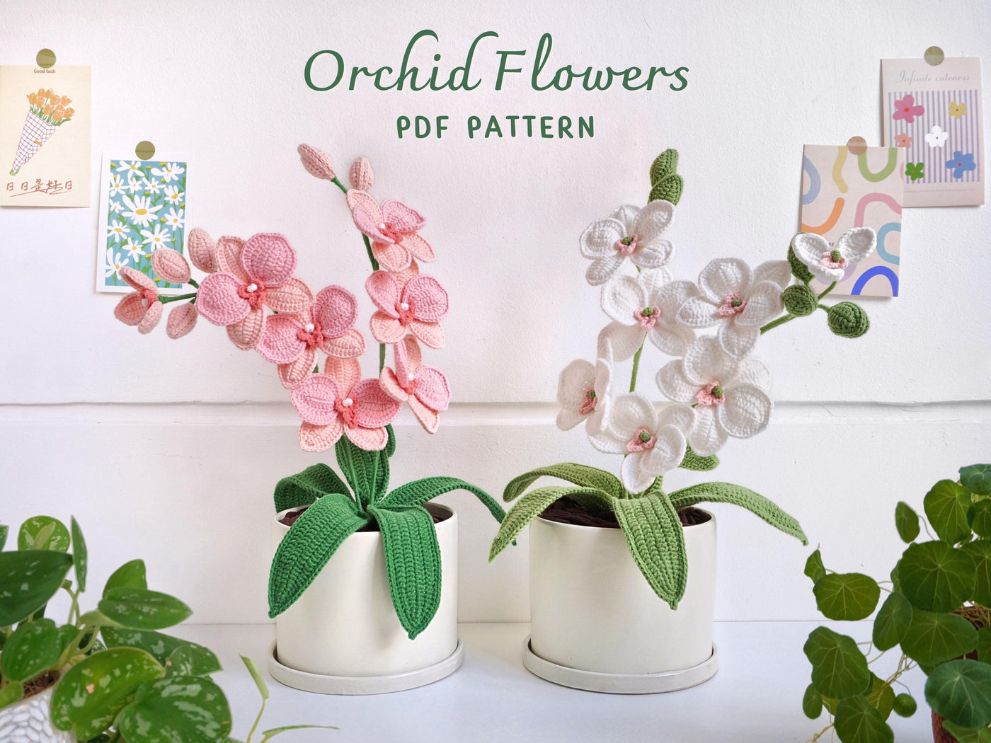 Decor Orchid Flowers Crochet Pattern