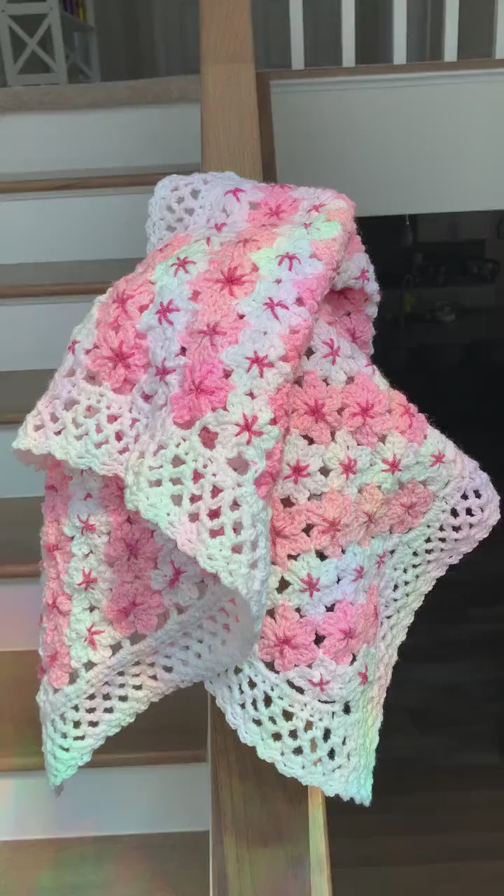 Blossoming Cherry Baby Blanket Crochet Pattern